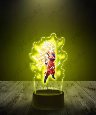 Lampka LED 3D Plexido z Nadrukiem Saiyan Transformacja - 1