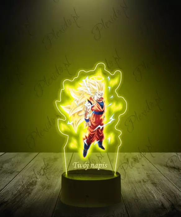 Lampka LED 3D Plexido z Nadrukiem Saiyan Transformacja - 1