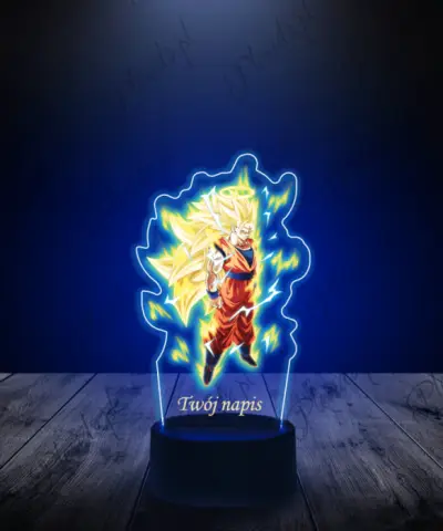 Lampka LED 3D Plexido z Nadrukiem Saiyan Transformacja - 2