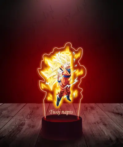 Lampka LED 3D Plexido z Nadrukiem Saiyan Transformacja - 3