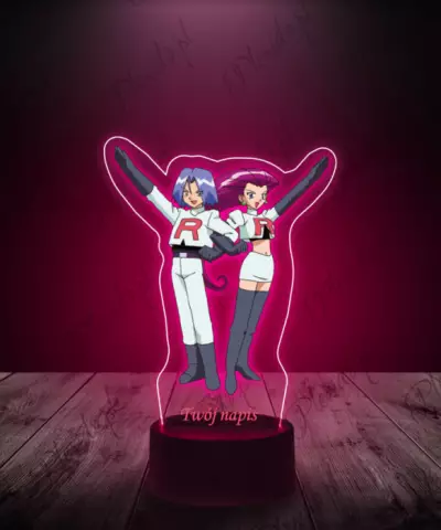 Lampka LED 3D Plexido z Nadrukiem Team Rocket - 3