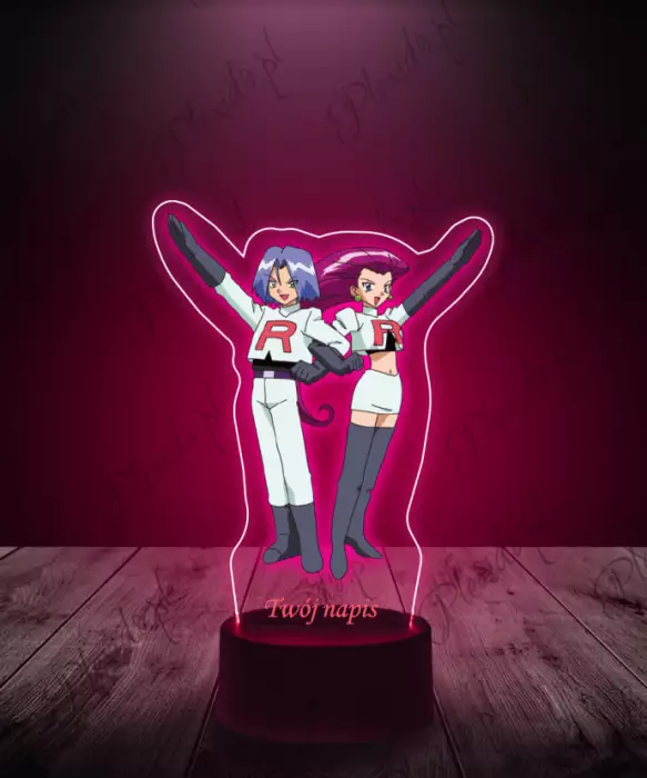 Lampka LED 3D Plexido z Nadrukiem Team Rocket - 3