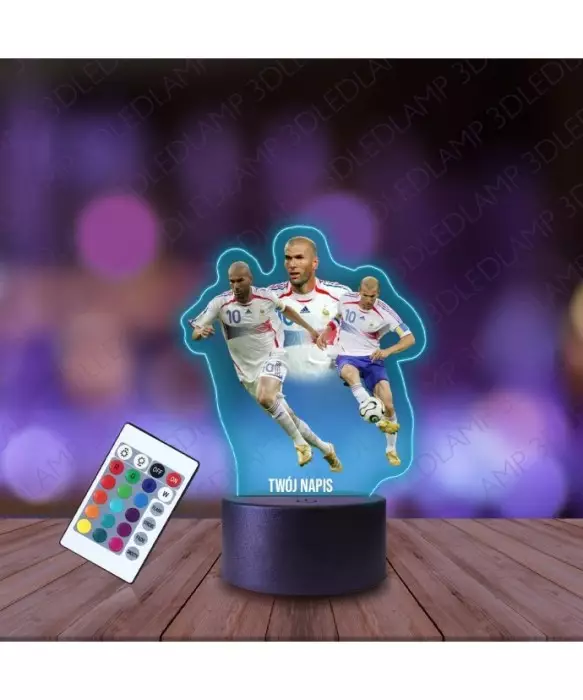 Lampka Nocna 3D LED LAMP z Nadrukiem Zinedine Zidane