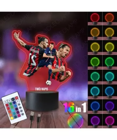 Lampka Nocna 3D LED LAMP z Nadrukiem Zlatan Ibrahimowić