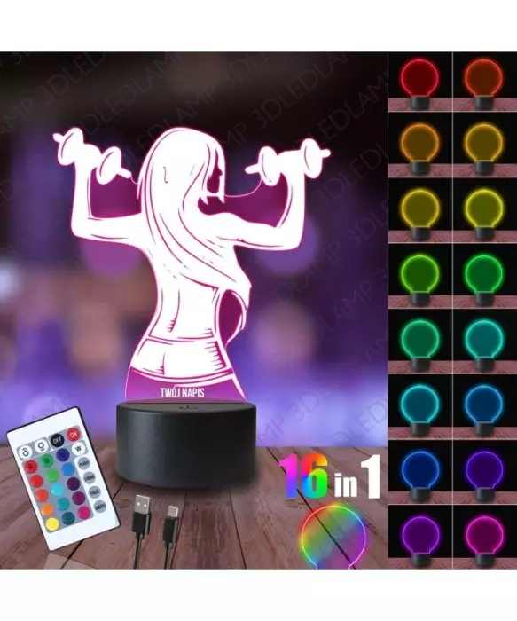 Lampka Nocna 3D LED LAMP Fitness Siłownia