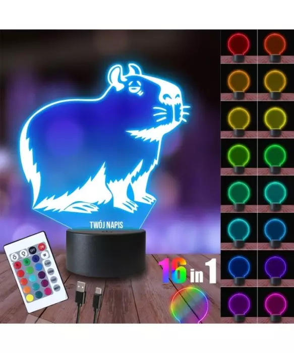 Lampka Nocna 3D LED LAMP Kapibara
