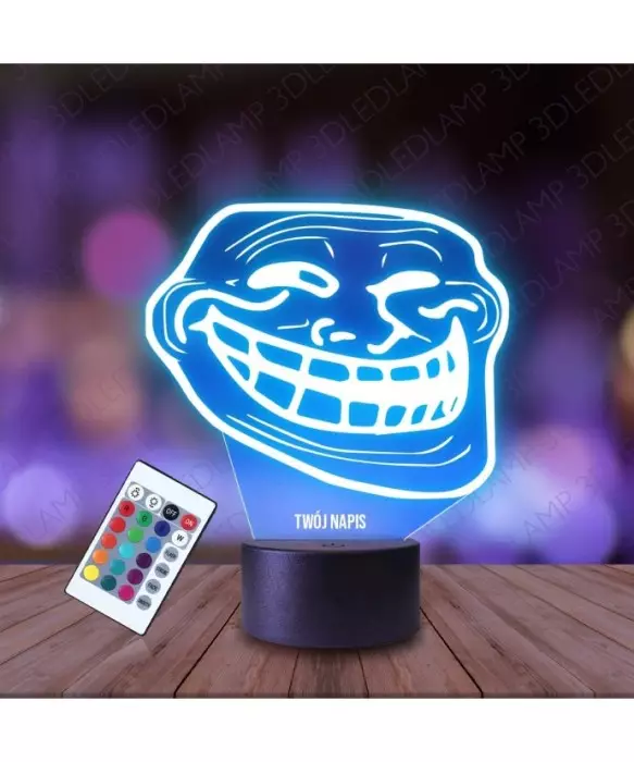 Lampka Nocna 3D LED LAMP Memy Mem Trollface