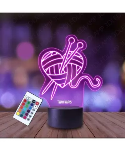 Lampka Nocna 3D LED LAMP Szydełkowanie Pasja
