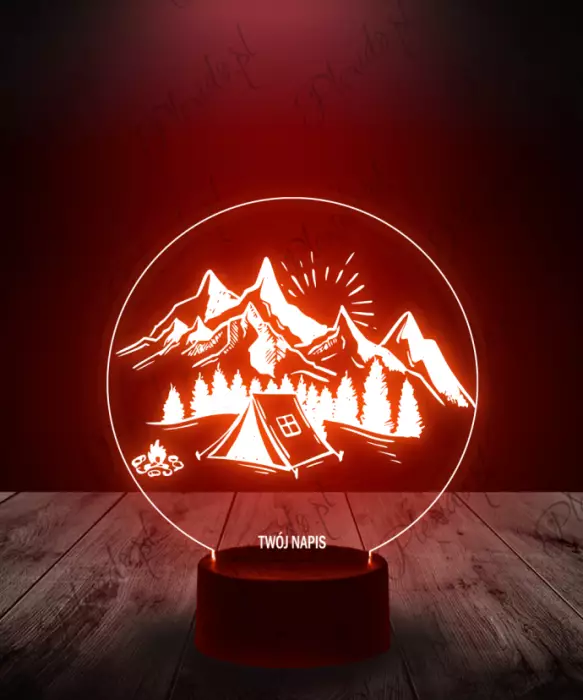 lampka_led_3d_plexido_namiot_w_górach