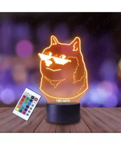 Lampka Nocna 3D LED LAMP Pieseł Mem