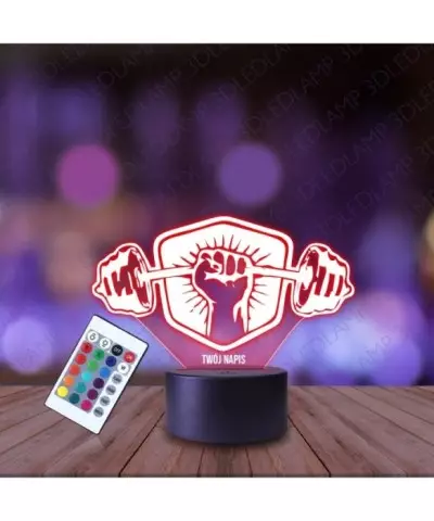 Lampka Nocna 3D LED LAMP Siłownia Ciężary