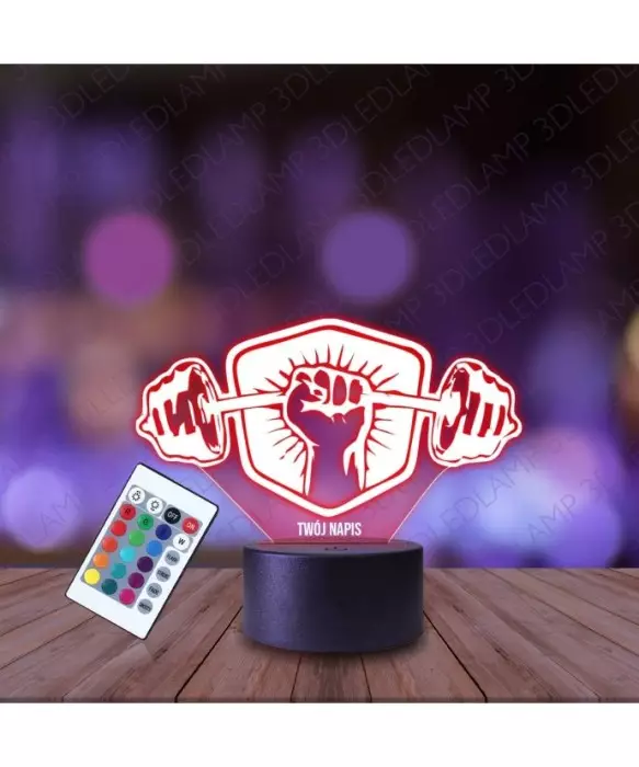 Lampka Nocna 3D LED LAMP Siłownia Ciężary