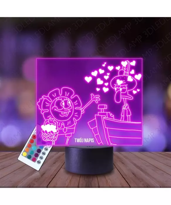 Lampka Nocna 3D LED LAMP SpongeBob i Skalmar
