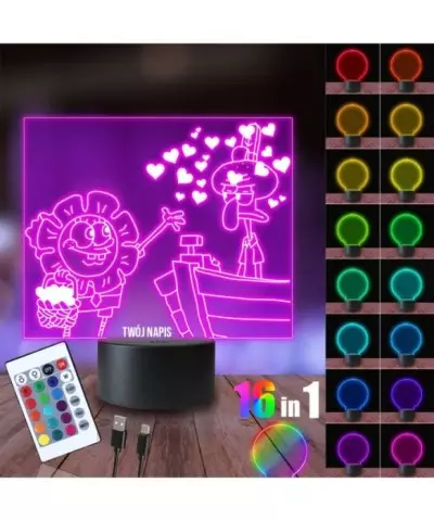 Lampka Nocna 3D LED LAMP SpongeBob i Skalmar