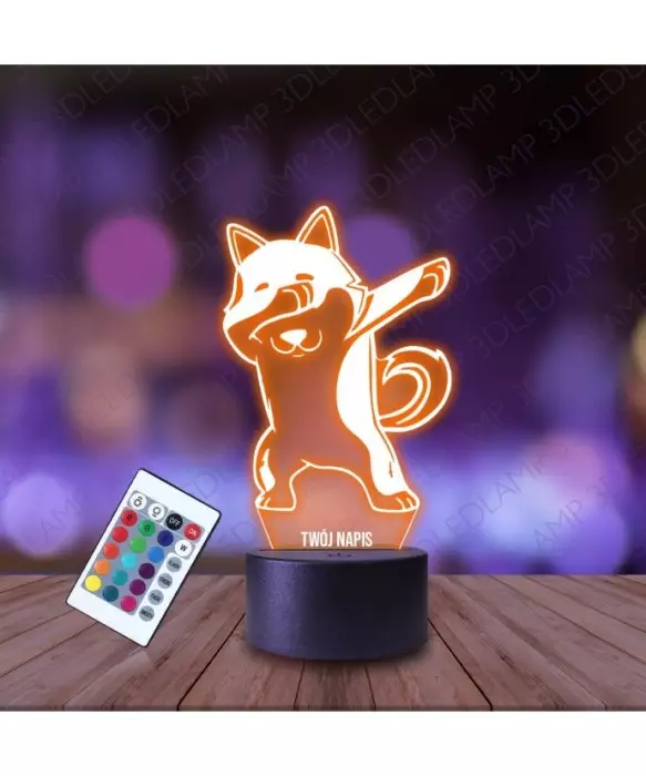 Lampka Nocna 3D LED LAMP Shiba Inu Mem