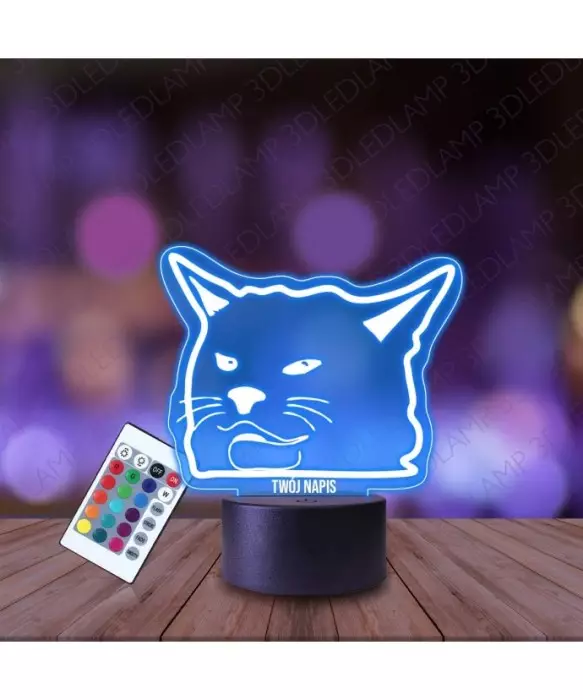 Lampka Nocna 3D LED LAMP Kot Sałatka Mem