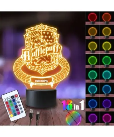 Lampka Nocna 3D LED LAMP Hufflepuff HP