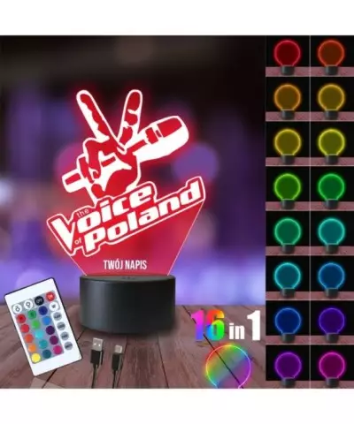 Lampka Nocna 3D LED LAMP The Voice of Poland