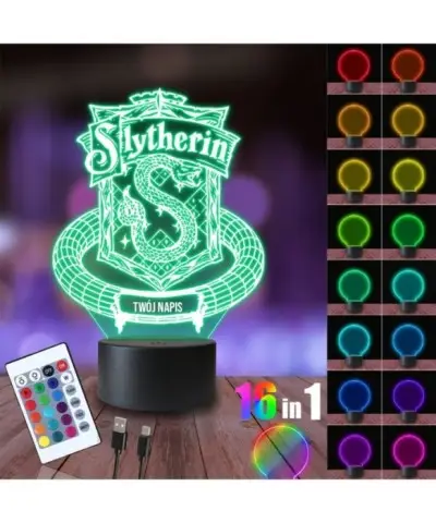 Lampka Nocna 3D LED LAMP Slytherin Pierścień