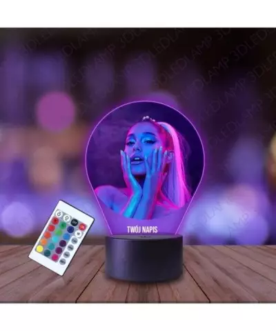 Lampka Nocna 3D LED LAMP z Nadrukiem Ariana Grande