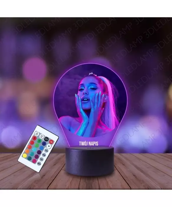 Lampka Nocna 3D LED LAMP z Nadrukiem Ariana Grande