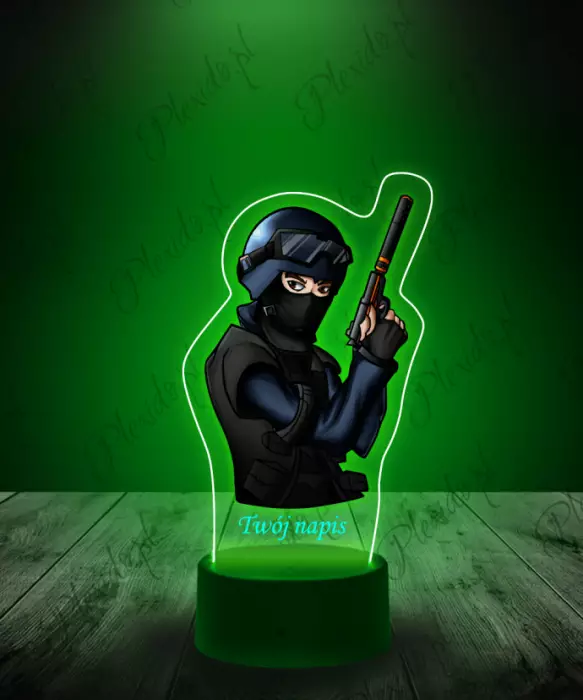 Lampka LED 3D Plexido z Nadrukiem CS Go Żołnierz - 1