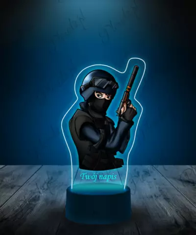 Lampka LED 3D Plexido z Nadrukiem CS Go Żołnierz - 3