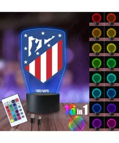 Lampka Nocna 3D LED LAMP z Nadrukiem Atletico Madryt
