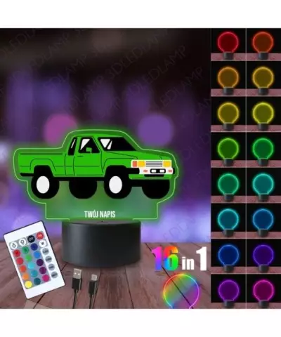 Lampka Nocna 3D LED LAMP z Nadrukiem Samochód Pick-up