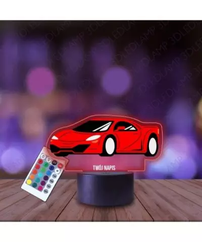 Lampka Nocna 3D LED LAMP z Nadrukiem Ferrari Czerwone
