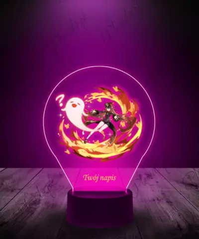 Lampka LED 3D Plexido z Nadrukiem Genshin Impact Hu Tao - 1