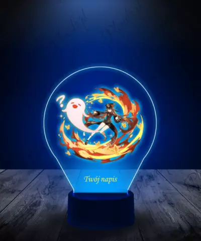 Lampka LED 3D Plexido z Nadrukiem Genshin Impact Hu Tao - 3
