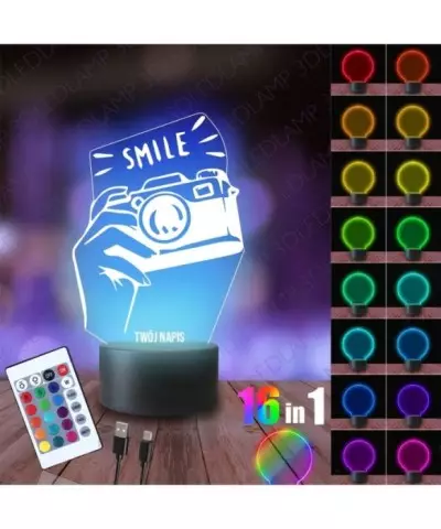 Lampka Nocna 3D LED LAMP Aparat Fotografia Smile