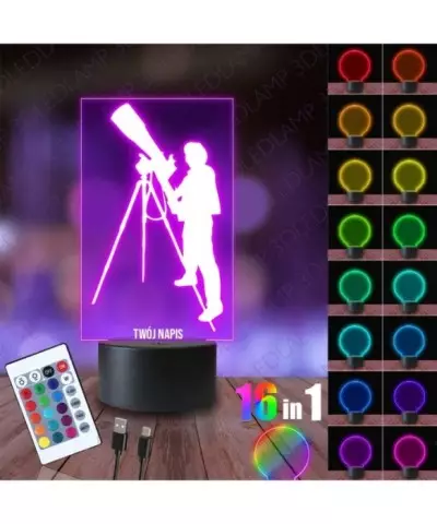 Lampka Nocna 3D LED LAMP Astronomia Teleskop