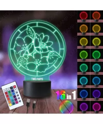 Lampka Nocna 3D LED LAMP Ogrodnictwo Kwiaty