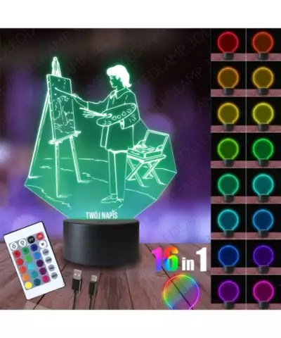 Lampka Nocna 3D LED LAMP Malarz Malarstwo