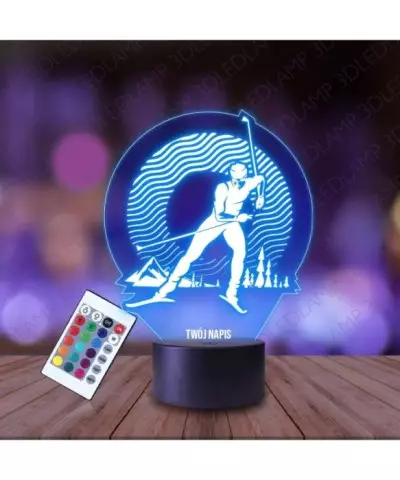 Lampka Nocna 3D LED LAMP Narty Narciarz Narciarstwo