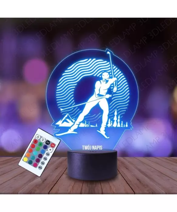 Lampka Nocna 3D LED LAMP Narty Narciarz Narciarstwo