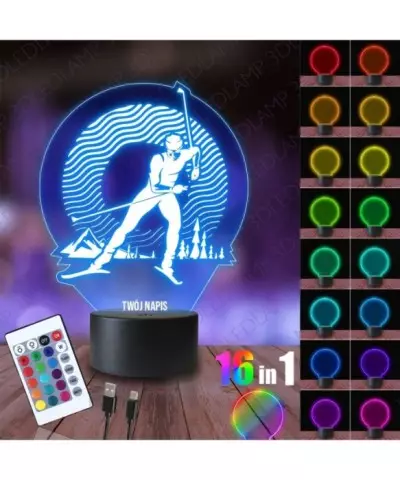 Lampka Nocna 3D LED LAMP Narty Narciarz Narciarstwo