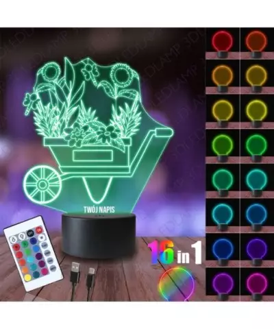 Lampka Nocna 3D LED LAMP Kwiaty Ogrodnictwo