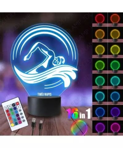 Lampka Nocna 3D LED LAMP Pływanie Pływak