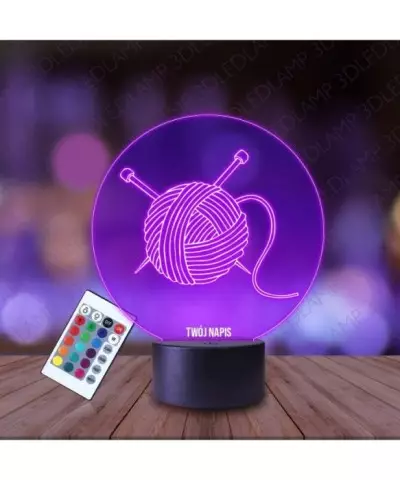 Lampka Nocna 3D LED LAMP Włóczka Szydełkowanie