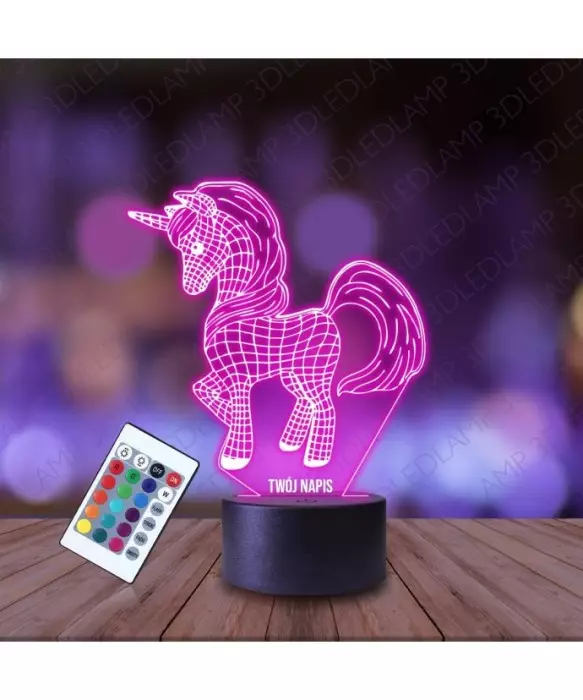 Lampka Nocna 3D LED LAMP Mały Jednorożec