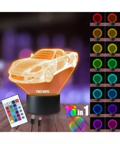 Lampka Nocna 3D LED LAMP Samochód Porsche
