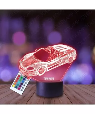 Lampka Nocna 3D LED LAMP Samochód Porsche Cabrio