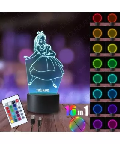 Lampka Nocna 3D LED LAMP Alicja w Krainie Czarów