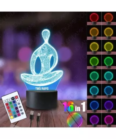 Lampka Nocna 3D LED LAMP Yoga Medytacja