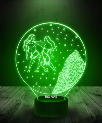 lampka_led_3d_plexido_bliźnięta_znaki_zodiaku
