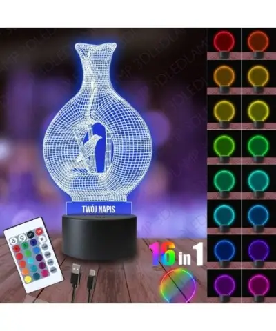Lampka Nocna 3D LED LAMP Wazon Dekoracja