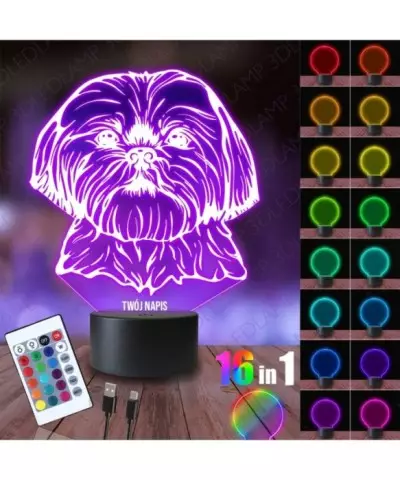 Lampka Nocna 3D LED LAMP Pies Shih Tzu